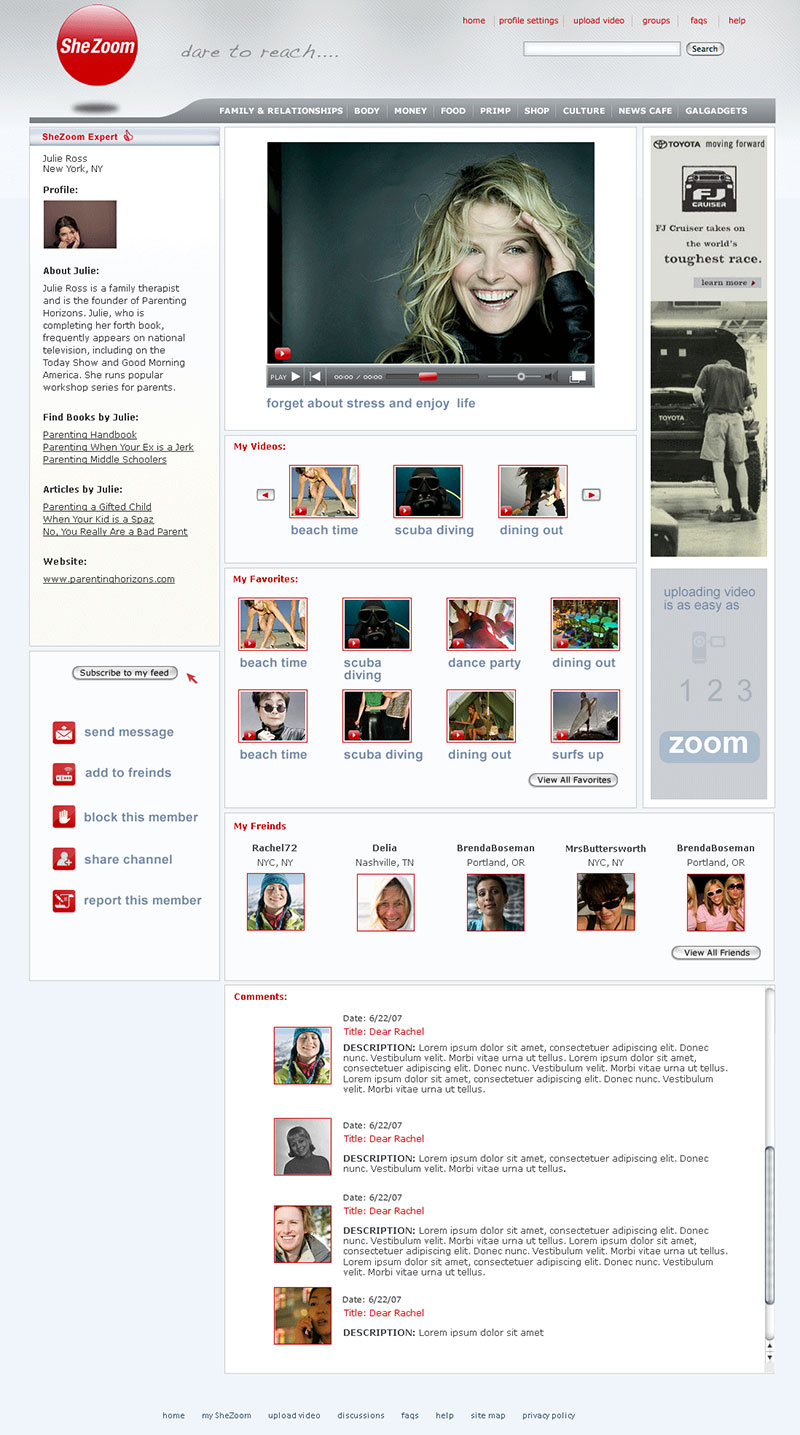 SheZoom Experts Page